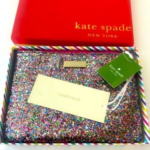Kate Spade Glitter Pouch -New in box